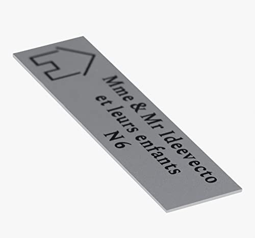 Plaque Boite Aux Lettres Aluminium Naturel Personnalisable Adhésive - Dimension 100x25mm - Epaisseur 1mm - Résistant Aux Intempéries et UV - Léger et Facile à Poser - Pas En Plastique