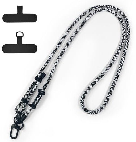 xiaowanwan Handykette Universal,Verstellbar Handyband zum Umhängen,Handy Umhängeband,Handykette Ohne Hülle,Abnehmbare Lanyard Handy (Schwarzes und Weißes Muster)