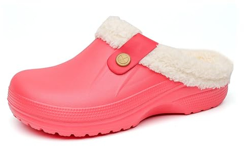 FRTUBOP Hommes Femmes Fourrure Sabots Hiver Chaud Chaussons de Maison Peluche Imperméables Chaussures de Jardin Pantoufles Antidérapant Intérieur Outdoor