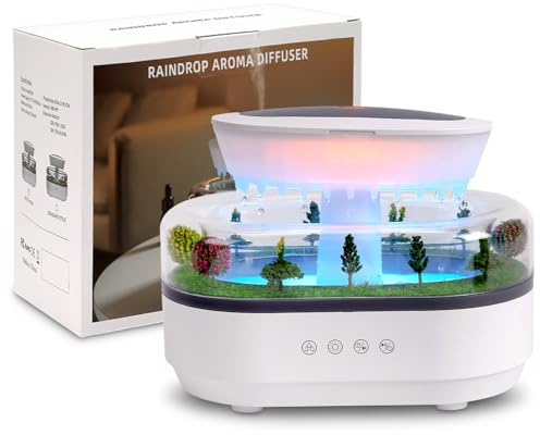 Rain Humidificateur pour huiles essentielles, 250 ml Rain Cloud Humidificateur d'huile parfumée Diffuseur d'huiles essentielles avec lampe champignon goutte d'eau, diffuseur d'huile parfumée pour la