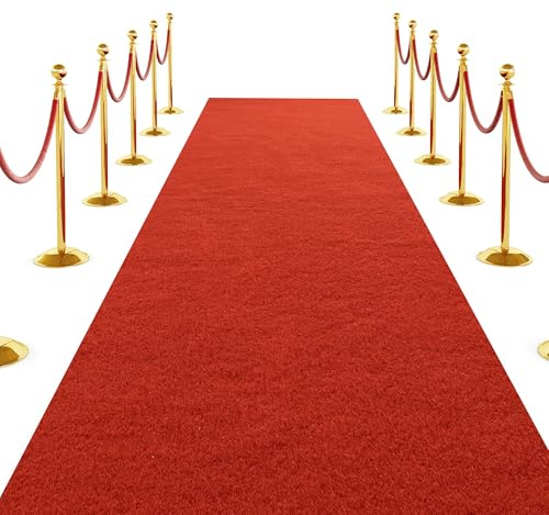 Lumisnug Heavy-Duty Red Carpet Runner, Thick Event Aisle Rug, Non-Slip Waterproof Floor Runner for Wedding, Party, Hollywood Theme & VIP Decorations (3mx0.9m)