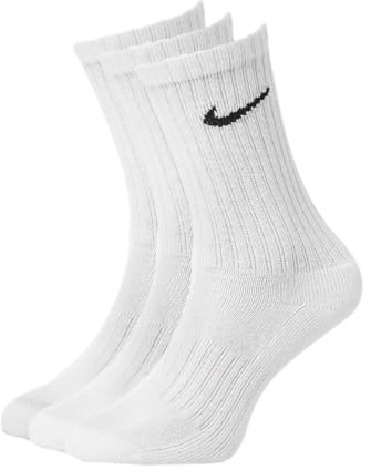 Nike SX4508 - Set di 12 paia di calzini da tennis da uomo e donna, per lo sport, colore bianco/ nero/ grigio bianco 42-46