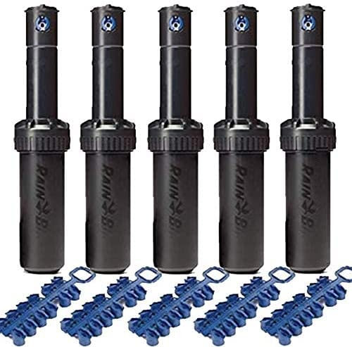 Suinga Set di 5 Irrigatore Rain Bird 5004-PC, portata da 7,6 a 15,2 m, filettatura 3/4 femmina, nero