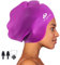 Alepo Extra Large Badekappe Damen Herren, Schwimmkappe Lange Haare Langlebige Silikon mit Ohrschutz, Unisex-Erwachsene Badehaube Bademütze für Dreadlocks Haarverlängerungen Afro Haarwebart(Violett)
