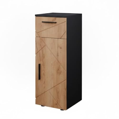 Vicco Mobiletto bagno Irma, Quercia dorata/antracite, 30 x 81 cm, per la conservazione in bagno, abbinabile alla serie Irma
