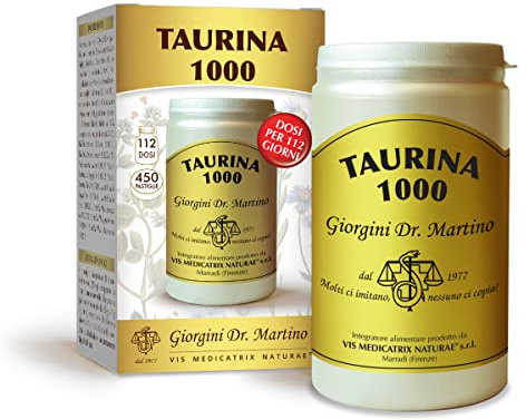 Dr Giorgini TAURINA 1000 pastiglie - 180 g (integratore di taurina, 1000 mg per dose giornaliera, scorte per 112 giorni)