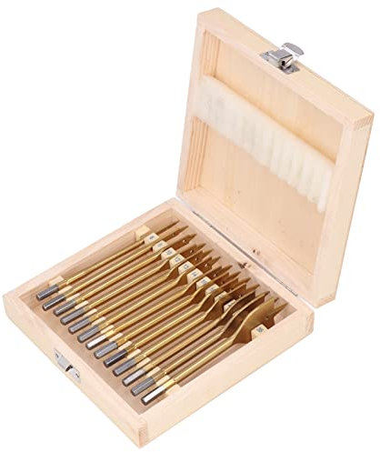 Orenic - Juego De 13 Brocas Planas Para Carpintería, Acero De Alto Carbono, Vástago Hexagonal De 1/4 Pulgadas, Juegos De Brocas De Pala Para Madera, Brocas De Pala Duraderas Para Un Corte Preciso De A