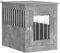 vidaXL Hundekäfig im Möbelstil, Abschließbar Hundebox mit Tür, Hundehütte Beistelltisch mit 2-in-1-Funktion, Hundehaus Haustierkäfig, Betongrau 55x75x65 cm Holzwerkstoff
