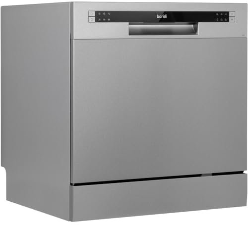 Silver Worktop Dishwasher - 8 Place Settings - Portable Tabletop Dish Washer