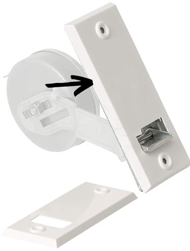 Rollwin 1x Blende für Rolladen Gurtwickler Unterputz 105mm Lochabstand - aus Deutschland - mit Gurtwickler Abdeckung Weiß - ohne Gurt - für 23mm Rolladengurt geeignet - Rollo Wickler mit Abdeckblende
