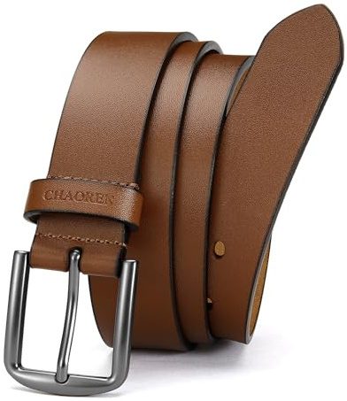 CHAOREN Ceinture Homme, Ceinture Homme Cuir Noir Marron 35mm pour Casual Jeans, Cuir plus Souple Meilleur Ajustement