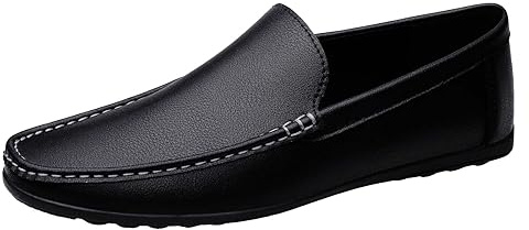 Generisch Zapatos de cuero para hombre con plantilla suave Zapatos de hombre con parte superior de cuero Mocasines cómodos Mocasines de moda Casual Zapatos transpirables Descalzos Zapatos simples