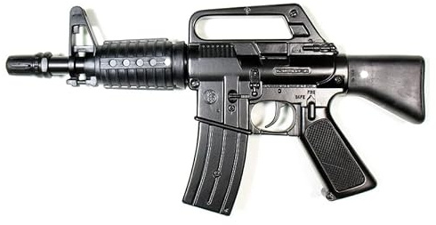 Fusil d'assaut Commando m-136 8 Coups en Metal et Plastique Noir - Set Jeu Imitation Enfant et Carte Tigre