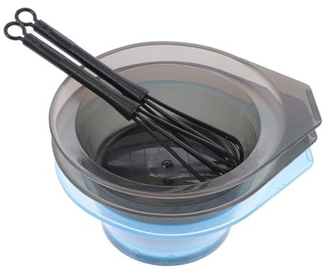 MAGICLULU Kit de Coloration Cheveux 5 Pièces Bol à Teinture Bleu et 2 Sets Noir-gris, Bâtonnet Mélangeur Antidérapant en Caoutchouc Épais, Outil Professionnel pour Salon et Réutilisable
