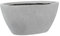 BARTPOL D108A Blumentopf Oval 40x24x18 cm Pflanzkübel aus Fieberglas I Blumentopf aussen/innen I Übertöpfe für zimmerpflanzen I Fieberglas kübel- Grauer Beton