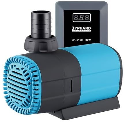 LYPHARD AQUARIUMS 3200GPH Submersible Water Pump 90W with Controller DC 24V, Adjustable High Lift 20FT Pond Pump for Fountain, Aquarium, Fish Tank, Hydroponics, Waterfall