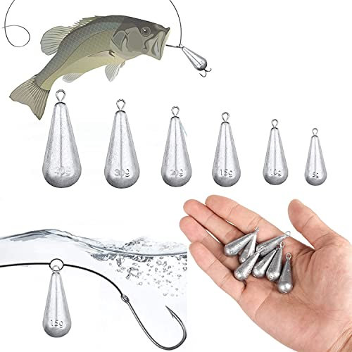 FBDSUFH 50 Stück Angel Blei Sinker, Shot Gewichte, Gewichte Blei Sinker Angeln, Casting Sinker, Drop Blei Gewichte Angeln, für Das Angeln im Freien und Das Angeln am Meer (5g/10g/15g/20g/30g/40g)