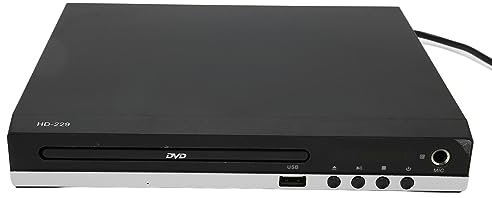 Mini Lettore DVD HD, Set Lettore DVD HDMI Compatto con Telecomando per la Casa, Lettore CD DVD con Porta HDMI Porta USB per Monitor TV Proiettore Macchina Karaoke (Spina europea)