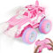 Own1one Girls Toy for 3 4 5 6 7 Year Old Remote Control Cars, 1:18 Scale Jeep RC Car, Pink RC Stunt Car with LED Light, Birthday Presents Gift for Girls Kids 3 4 5 6 7 8
