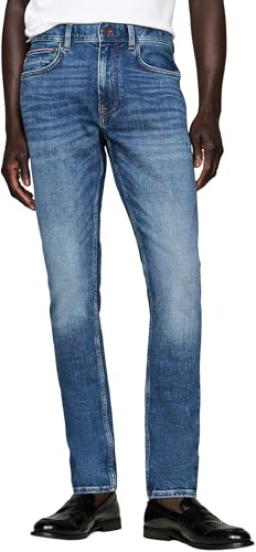 Tommy Hilfiger Uomo Jeans Tapered Slim Fit, Blu (Perce Indigo), 30W/36L
