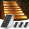 Weinsamkeit Lampes Solaires Extérieures avec Détecteur de Mouvement, 4 Pièces Eclairages Extérieurs Solaires pour Escaliers - 1200mAh/3000K/IP65 Étanche, Idéal pour Escalier, Chemin, Allée