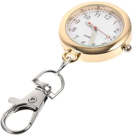 TOPPERFUN 1 PC Nurse Watch, Fob Watch for Nurses, Keychain Pocket Watc·h for Women Men, Golden Portable Small Hanging Wat·ch for Medical Student Exam, Nursing Accessories for Work, 2.95 Inch