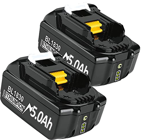 2X 18V 5000mAh Ersatzakku für Makita Akku 18V BL1830 BL1830B BL1850 BL1850B BL1860 BL1860B BL1840 BL1835 BL1845 BL1820 LXT-400 Werkzeugakkus
