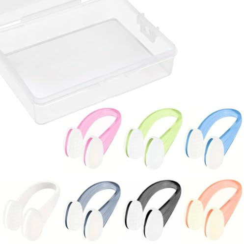 7 pinzas nasales para piscina, tapones nasales de silicona para profesionales y principiantes