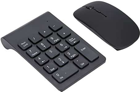 GOWENIC Ensemble de Souris à pavé Numérique Noir Compact, Technologie sans Fil 2,4 GHz, Large compatibilité pour Les Périphériques D'entrée D'ordinateur