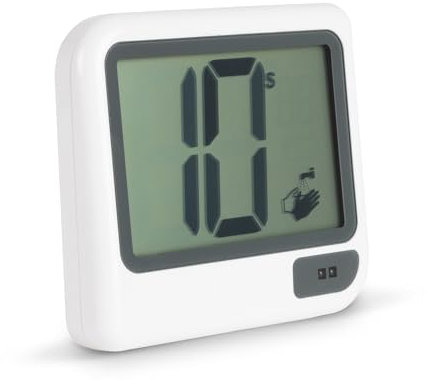 ETI TimeWash Toothbrush Timer & Shower Timer — Motion-Activated Countdown for Toothbrushing/Hand Washing/Showering, 8 Switchable Times, Hygienic Contactless Design With Wall Mount