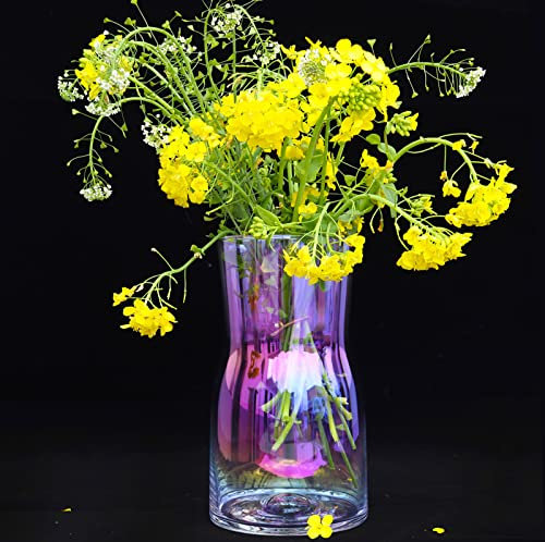 Hey_you Klarglas Vase, Ins Style Kristall dekorative Vase Blumenblume Pflanzenbehälter für Home Office Dekor, Geschenk für Hochzeit Einweihungsparty feiern