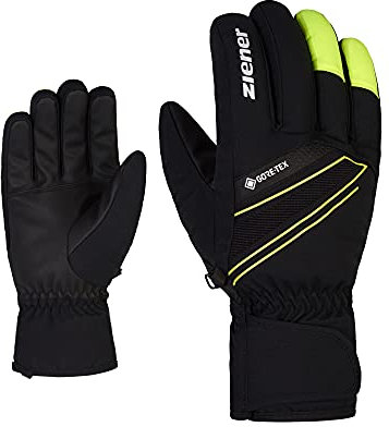 Ziener Herren Gunar Ski-Handschuhe/Wintersport | wasserdicht atmungsaktiv warm Gore-Tex, black.poison yellow, 8,5