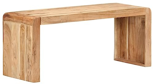 vidaXL Banco Jardín Muebles Mobiliario Terraza Patio Balcón Exterior Decoración Recibidor Asiento Silla 110x38x46 cm Madera de Acacia Maciza