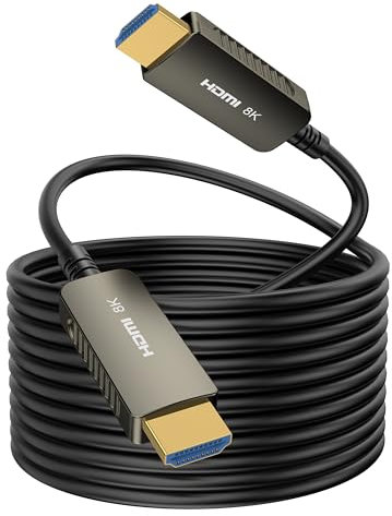 SOEYBAE Câble HDMI Fibre Optique 10m, 8K HDMI 2.1 Fibre Haute Vitesse Câble Supporte 8K@60Hz,48Gbps,Compatible with Blu-Ray,Xbox,TV 4K Ultra HD
