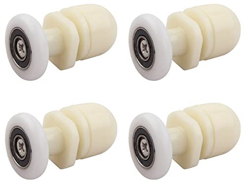 Qikuver Duschkabine Rollen, 4 Stück Ersatzrollen Kupferstab Schiebetür Rollen, Ersatzteile Duschkabinen Glastürrolle, für Duschtür Rollen Duschkabinen Rollen Badezimmer Zubehör (25MM)