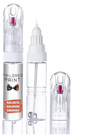 RAL2012 - Penna per ritocco multi superficie, colore: arancione salmone tutto in 1 legno interno ed esterno, metallo, plastica, uPVC, ceramica, satinato, 60% semi-lucido