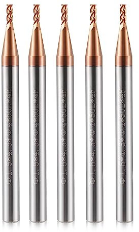 Fresa de vástago CNC de 1,5 mm, metal duro, 4 cuchillas, 5 piezas TiSiN Coat en espiral, brocas VHM con 4 ranuras, juego de fresa de extremo de corte 55 HRC para aleación de aluminio, acero, cobre