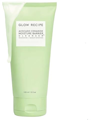 Glow Recipe Avocado Ceramide Facial Cleanser, Korean Double Cleanse Second Step, Hydrating Gel-to-Foam Face Wash for Dry Skin, Barrier Support, Hyaluronic Acid + Colloidal Oatmeal (150ml)
