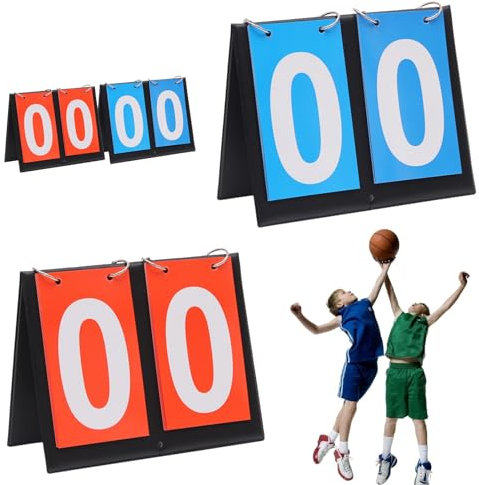 Helweet Tragbare Anzeigetafel, Digit Flip Sport Anzeigetafel, Sportanzeigetafel, 2 Stück Score Flipper, Zähltafel, für Wettkämpfe Indoor Und Outdoor, für Fußball, Badminton, Basketball, 2 Digit