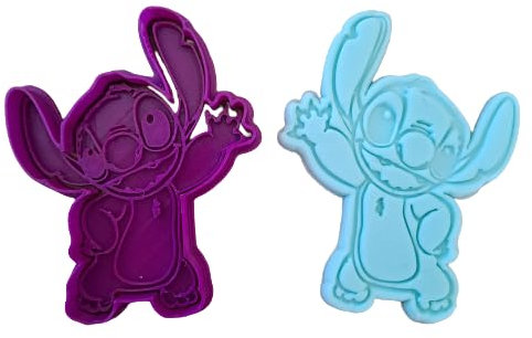 Tagliabiscotti.it - Stitch che saluta - Cookies Cutter - Formina per Biscotti e PDZ - Stampo + Cutter - 9cm x 7cm x 1cm