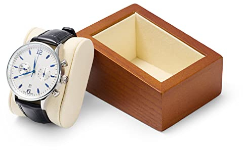 Papten boîte de montres en bois, montres boîte de rangement porte-montre avec coussin pour montre boîte à bijoux pour dames messieurs (Beige)