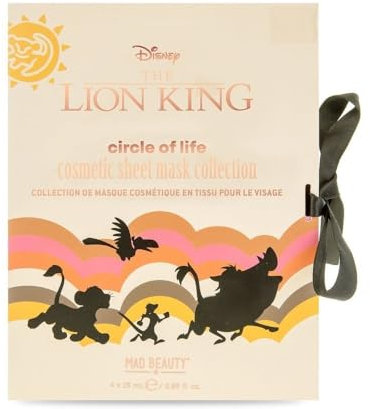 Mad Beauty – Colección de mascarillas cosméticas de tela facial Disney el Rey León – 4 x 25 ml
