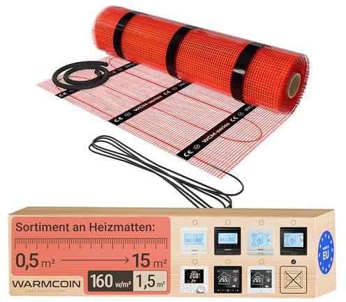 Värmemattan med en effekt på 150 W/m² från Warmcoin är en optimal lösning för uppvärmning av ditt hem (1,5 m²)