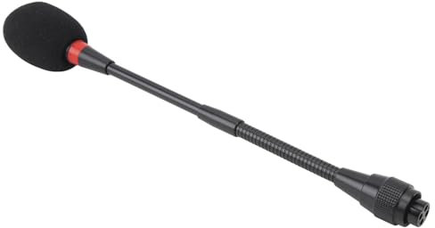 VBESTLIFE Microfono Flessibile A Collo Di Cigno, Microfono Da Podio Per Sala Conferenze, 25 CM Con Copertura In Schiuma, Dimensioni Ideali Per Aule Governative, Indicatore Luminoso Di