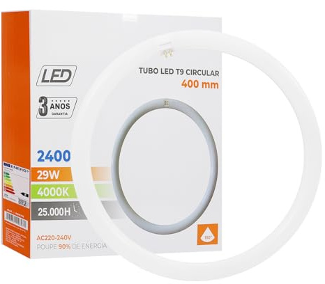 Maxled, Light is Led! LED Tube T9 Tubo Circolare G10q 29W 2400lm Bianco Caldo 4000K Alternativa Alle Classiche Lampade Fluorescenti Ø40cm 180º 220V-240V Non Dimmerabili