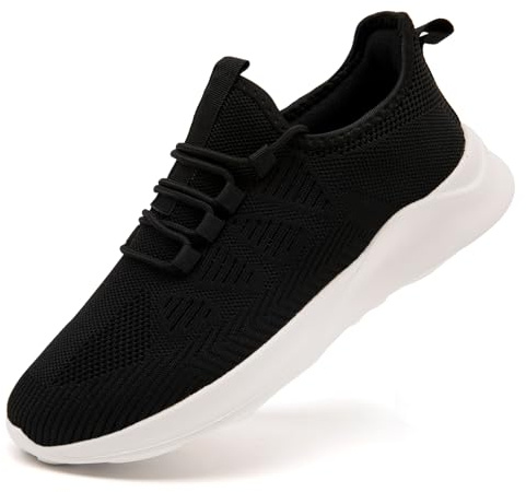 IEBPEH Scarpe da ginnastica da donna, scarpe da corsa, scarpe da ginnastica, scarpe da tennis, traspiranti, per il tempo libero, leggere, D in bianco e nero, 40 EU