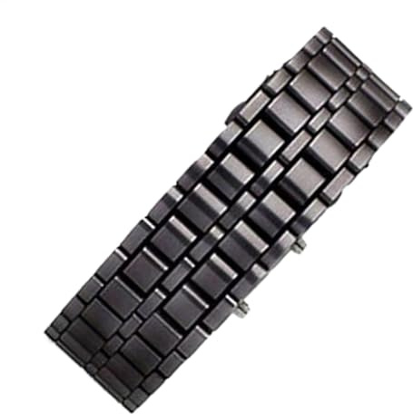 Reloj LED para hombre, impermeable, creativo, de metal, electrónico, digital, pantalla LED, pulsera deportiva