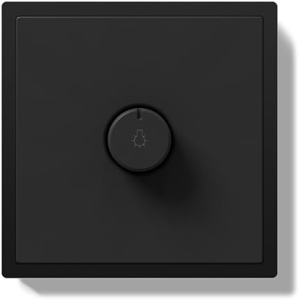 BSEEDLIFE Variateur D'intensité avec Cadre PC,Interrupteur Rotatif,Variateur Mural Encastré 150 W,Variateur LED pour Ampoules à Incandescence et Lampes LED à Intensité Variable,80 * 80mm Noir