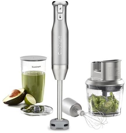 Cuisinart 4-in-1 Handheld Stick Blender | 400-Watt | Blender, Whisk, Food Processor, Chopper | Variable Speed Control | BPA-Free No-Scratch Bowl | Storage Container | Stainless Steel Blade