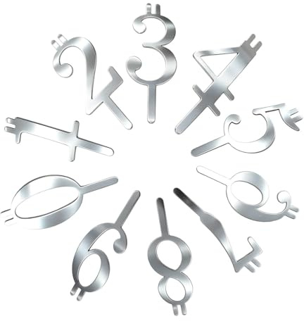 Krmoau Números Portavelas - Candelabro de Acero Inoxidable para Tarta, portavelas de Plata como decoración para Tartas, para niños, Adultos, niñas, Hombres, Mujeres, Pasteles, cumpleaños,
